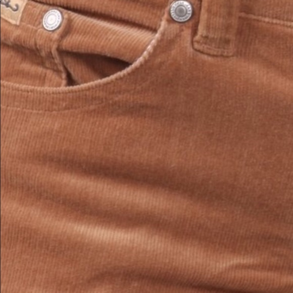 Solid flared corduroy pants back pocket embellish - Picture 4 of 7
